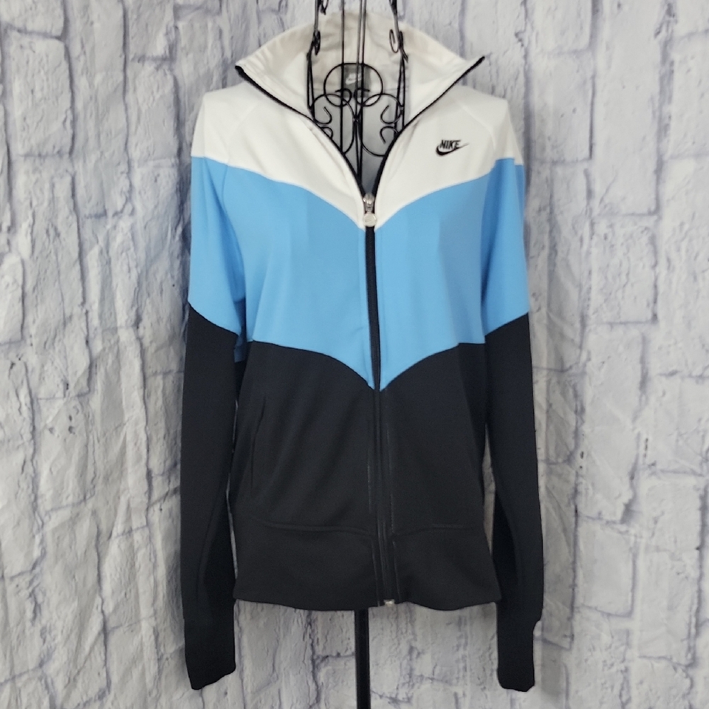 Nike Women's Colorblock Zip-Up Blue/White/Black Track Jacket‎ Size M NWOT